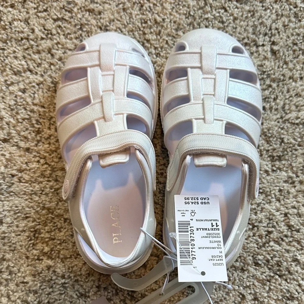NWT Childrens Place toddler girls size 11 Shimmering White Sandals